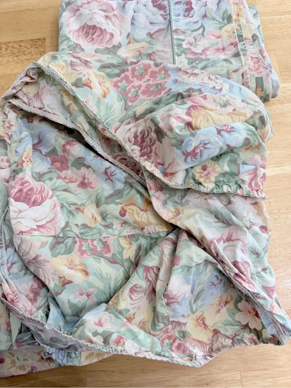 Vintage Croscill Floral Twin Sheet Floral Pastel USA Whimsical Cottage Grandma
